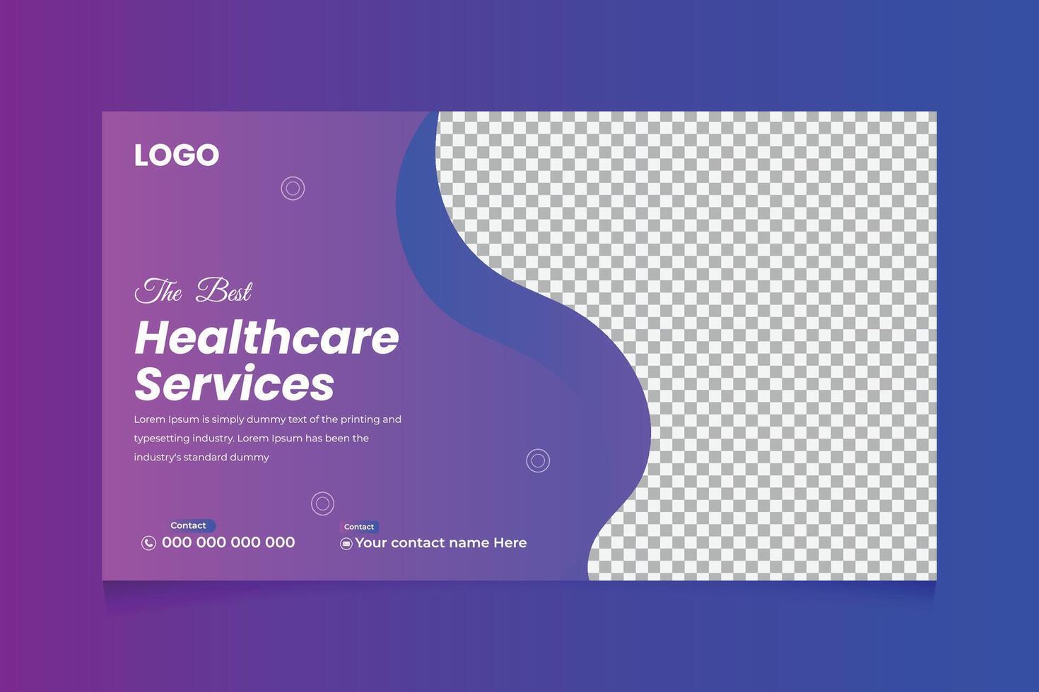 Creative healthcare web banner thumbnail, Medical concept cover and thumbnail Design Template vector