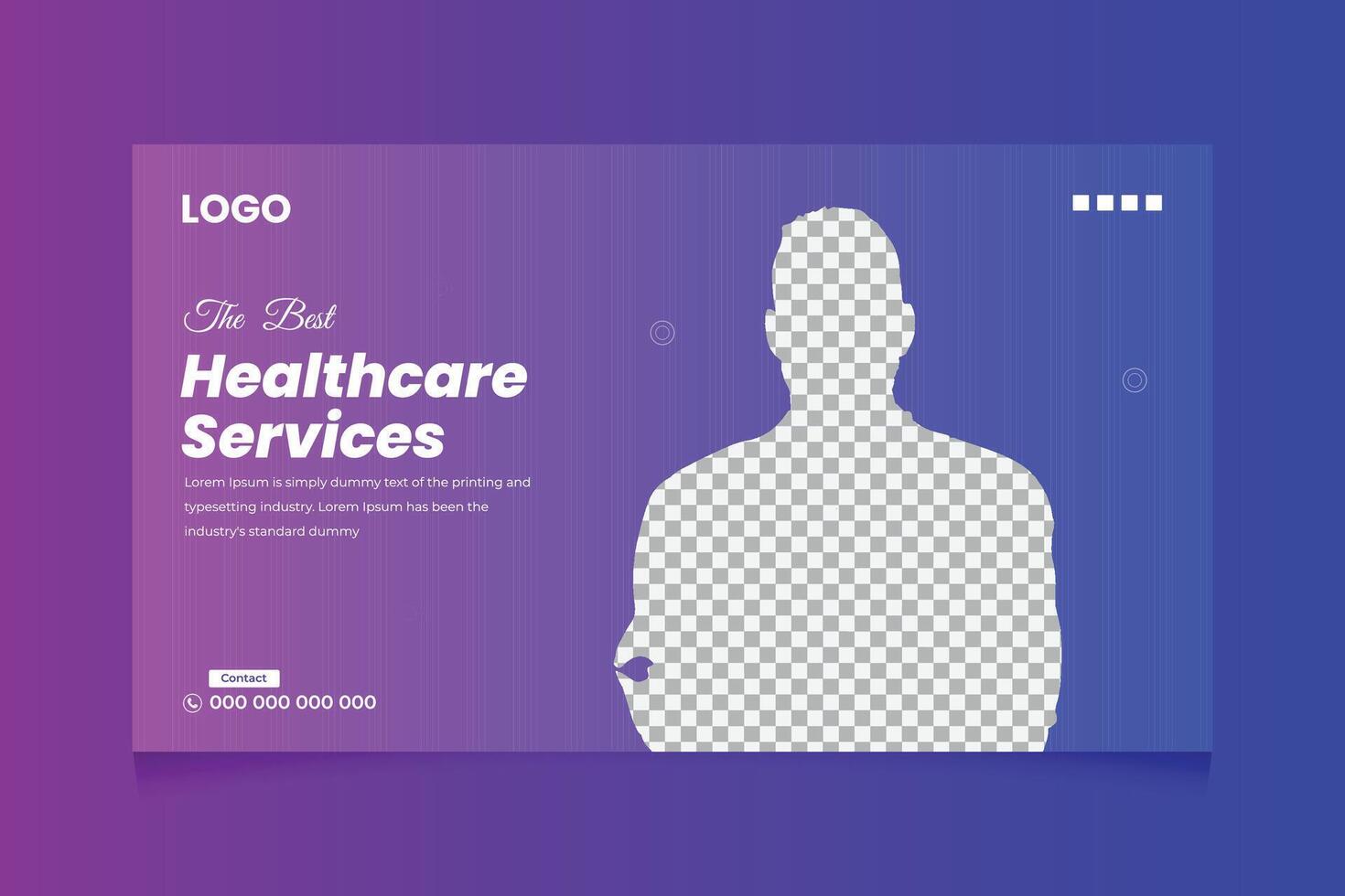 Creative healthcare web banner thumbnail, Medical concept cover and thumbnail Design Template vector