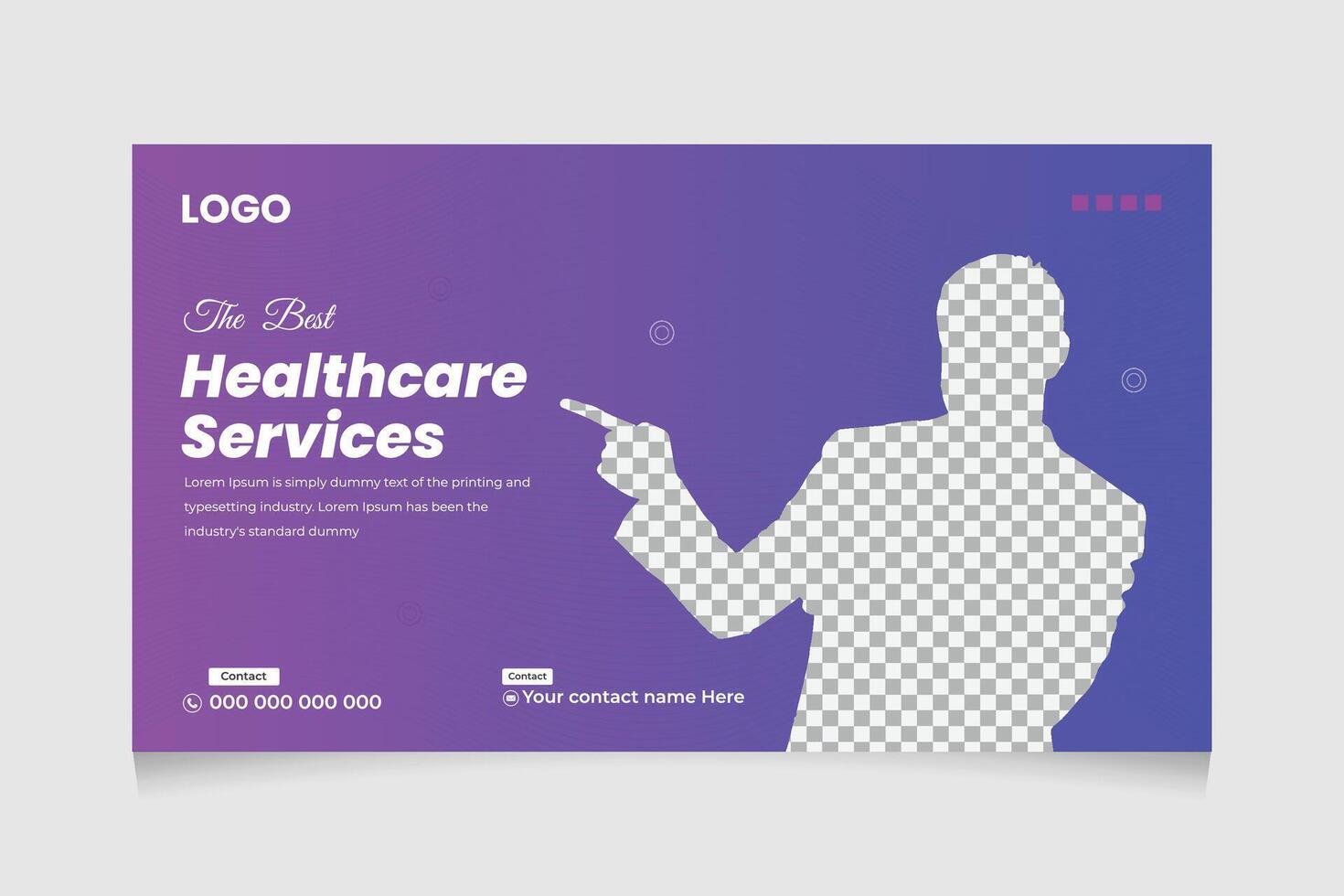 Creative healthcare web banner thumbnail, Medical concept cover and thumbnail Design Template vector