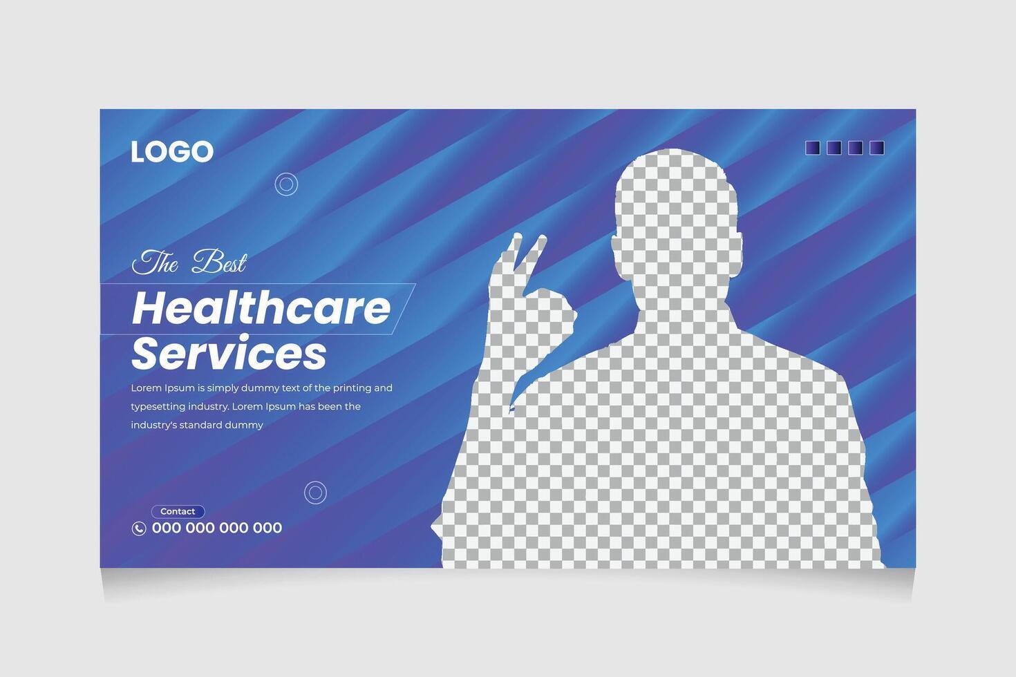 Creative healthcare web banner thumbnail, Medical concept cover, and thumbnail Design Template vector