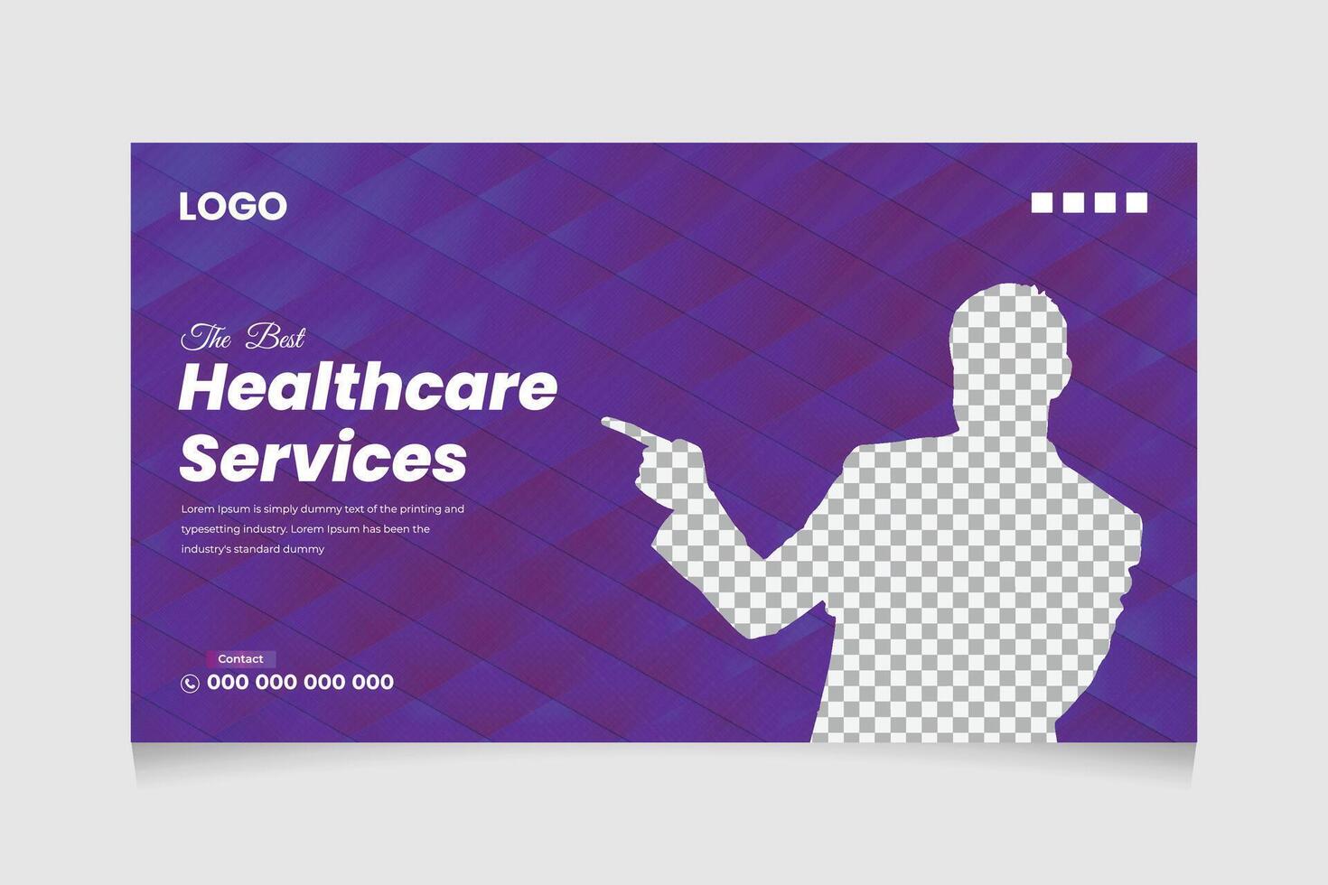 Creative healthcare web banner thumbnail, Medical concept cover and thumbnail Design Template vector