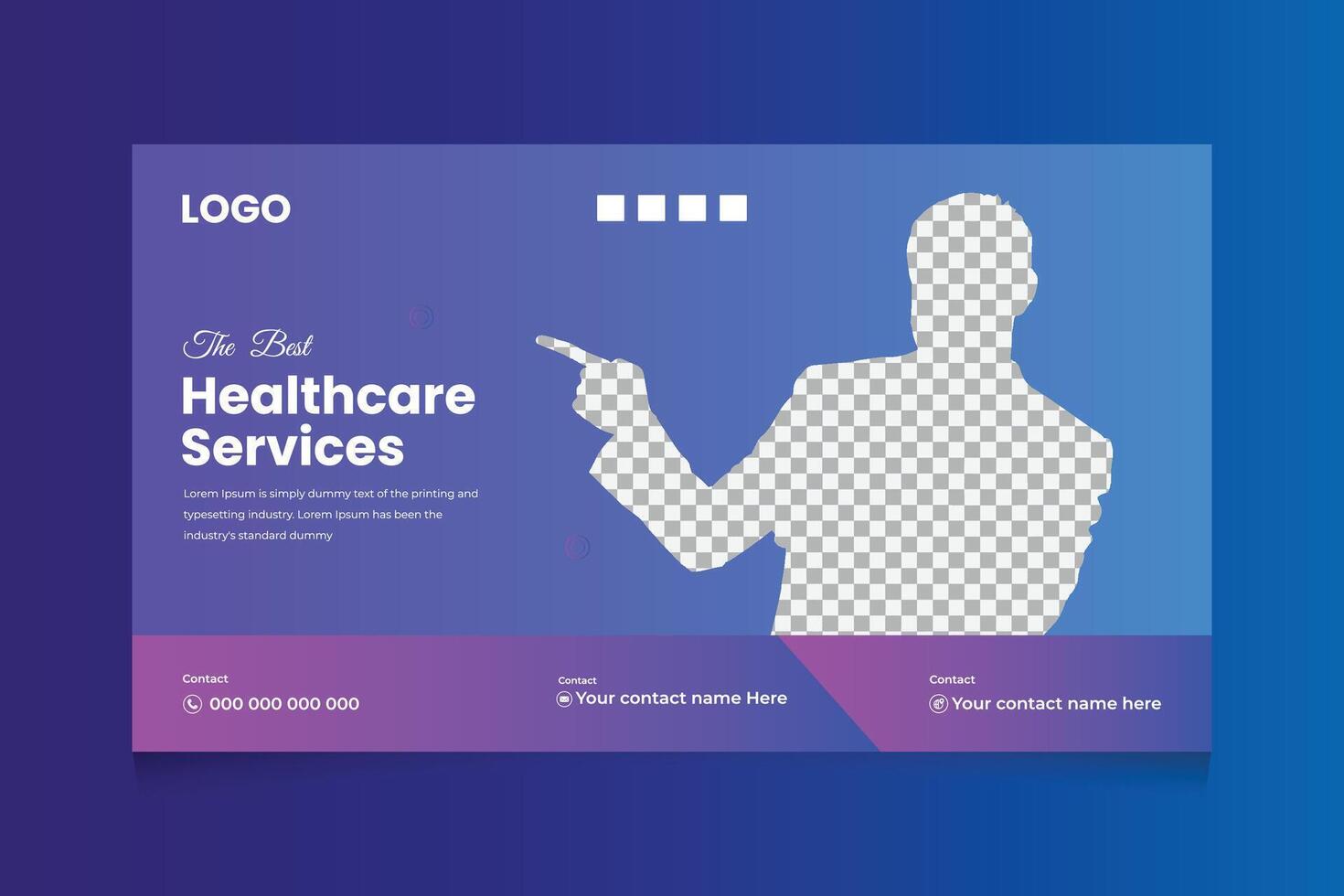 Creative healthcare web banner thumbnail, Medical concept cover and thumbnail Design Template vector