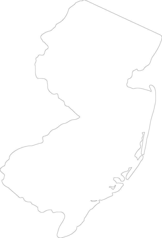 New Jersey United States of America outline map vector