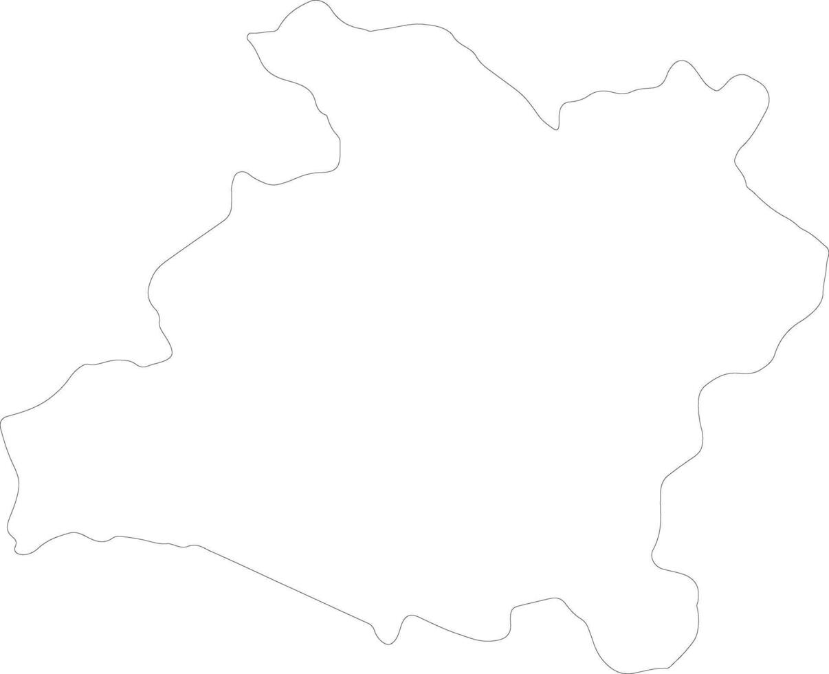 Prachin Buri Thailand outline map vector