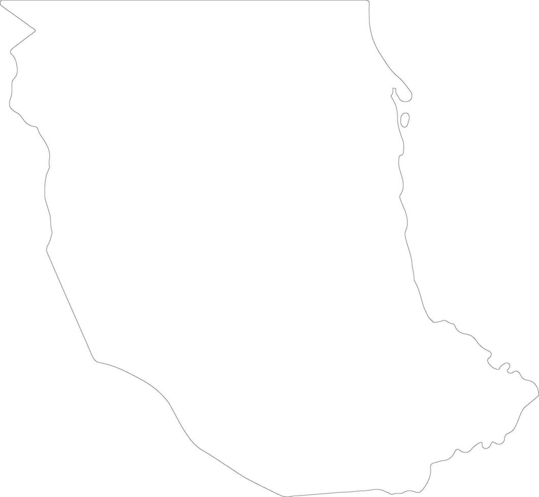 Red Sea Sudan outline map vector