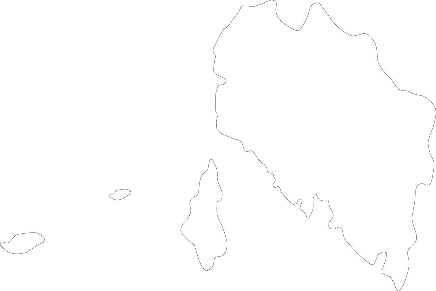 Satun Thailand outline map vector