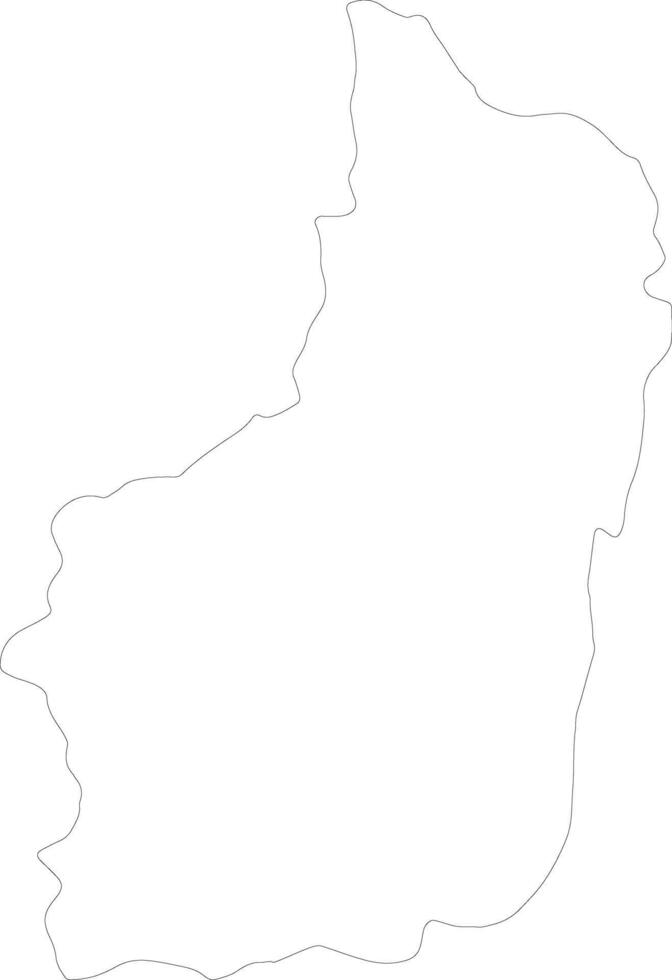 Southern Rwanda outline map vector