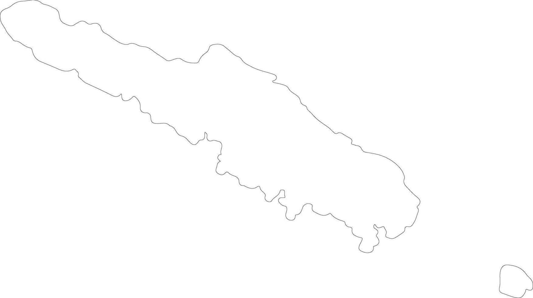Sud New Caledonia outline map vector