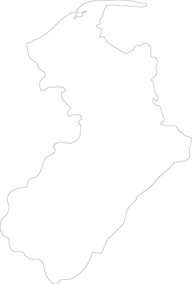 Tasman District New Zealand outline map vector