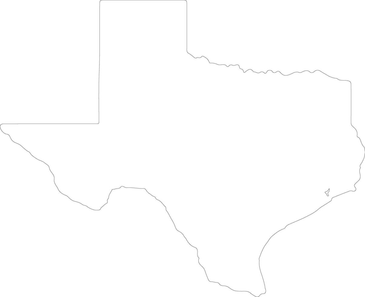 Texas United States of America outline map vector