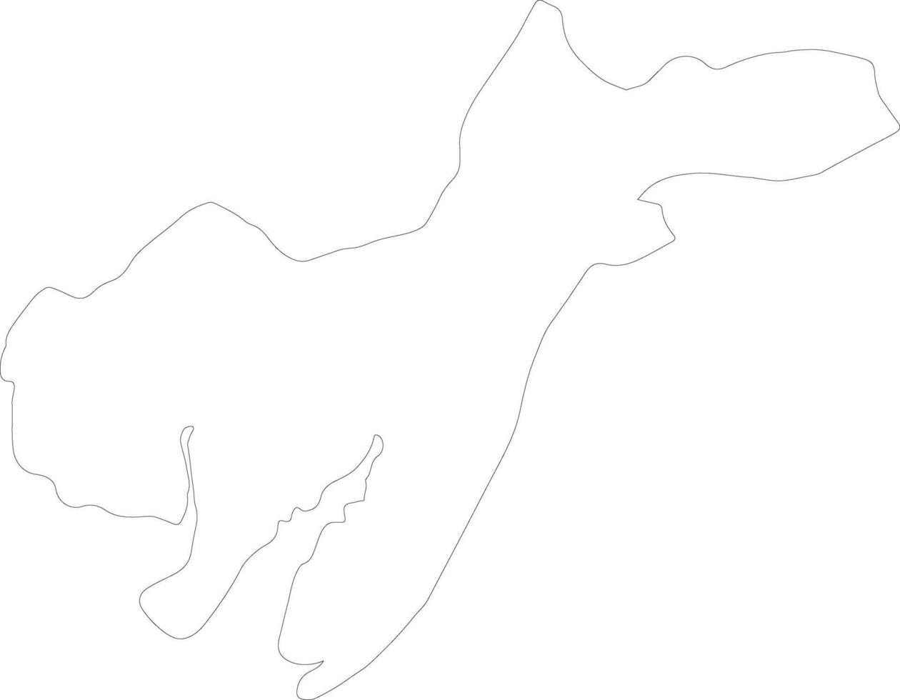 Tombali Guinea Bissau outline map vector