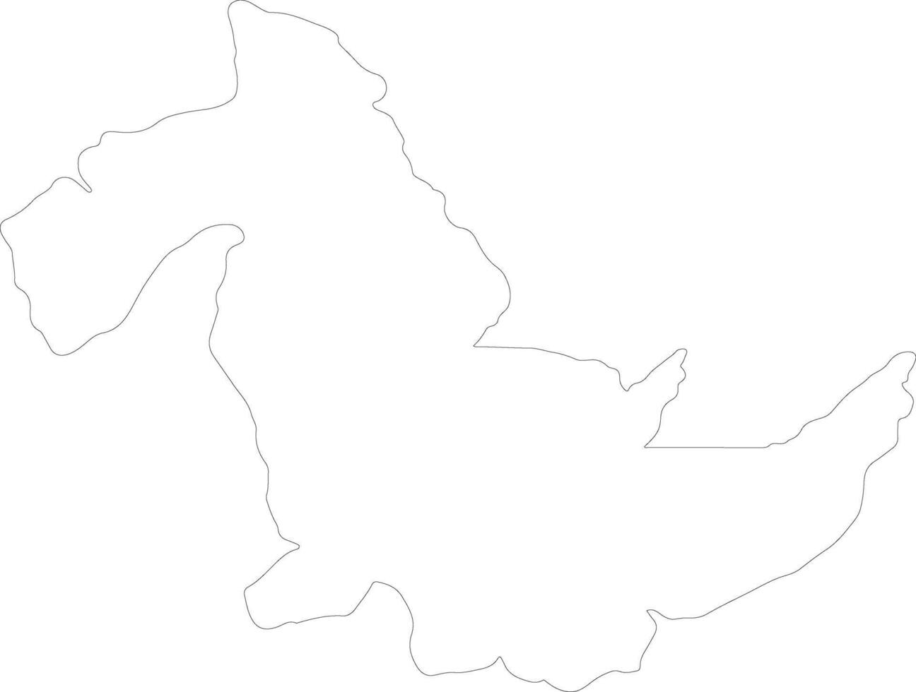 Ucayali Peru outline map vector