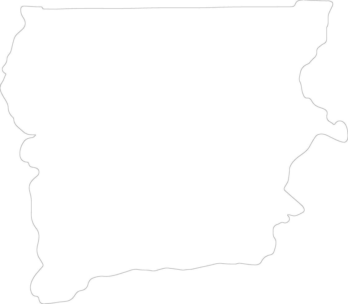 Upper West Ghana outline map vector