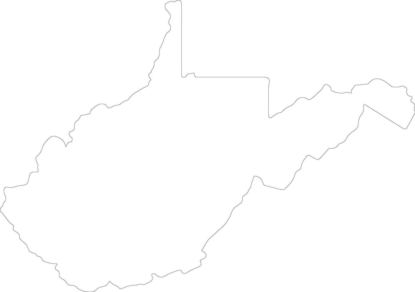 West Virginia United States of America outline map vector