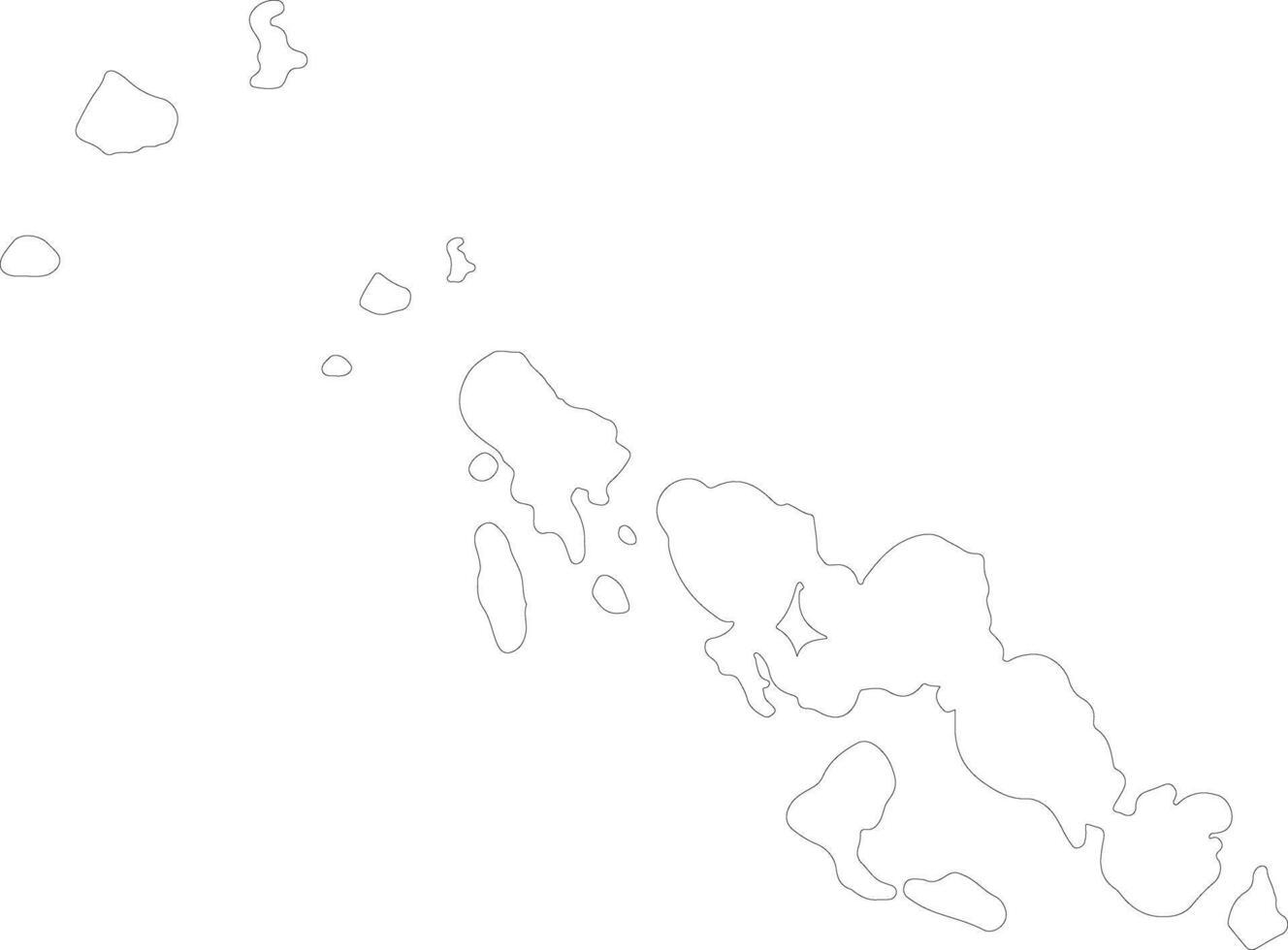 Western Solomon Islands outline map vector