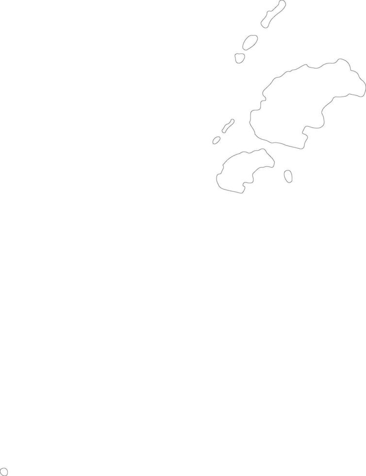 Western Fiji outline map vector