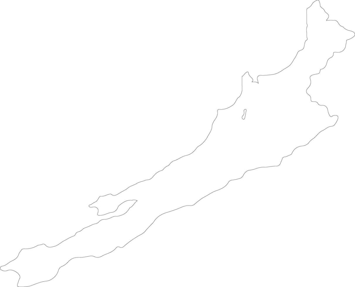 West Coast New Zealand outline map vector