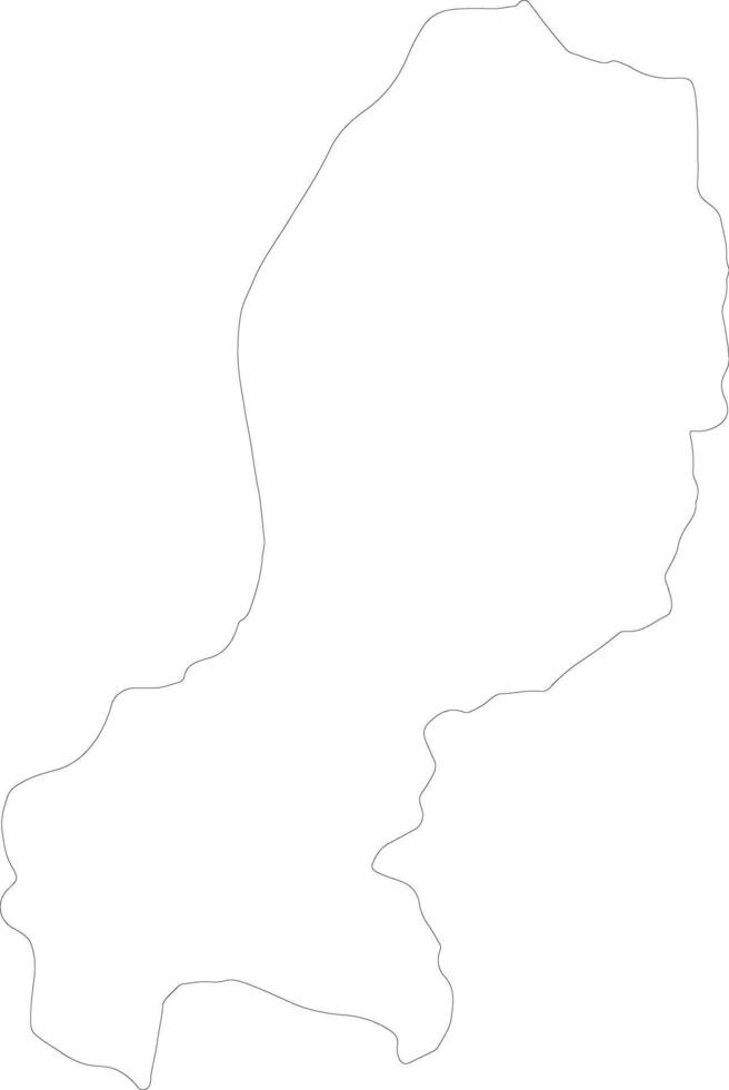 Western Rwanda outline map vector