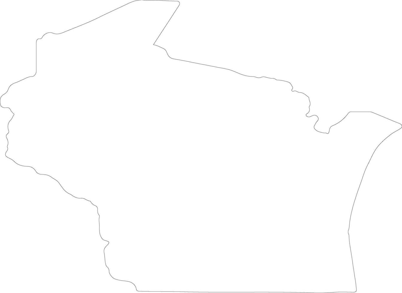 Wisconsin United States of America outline map vector