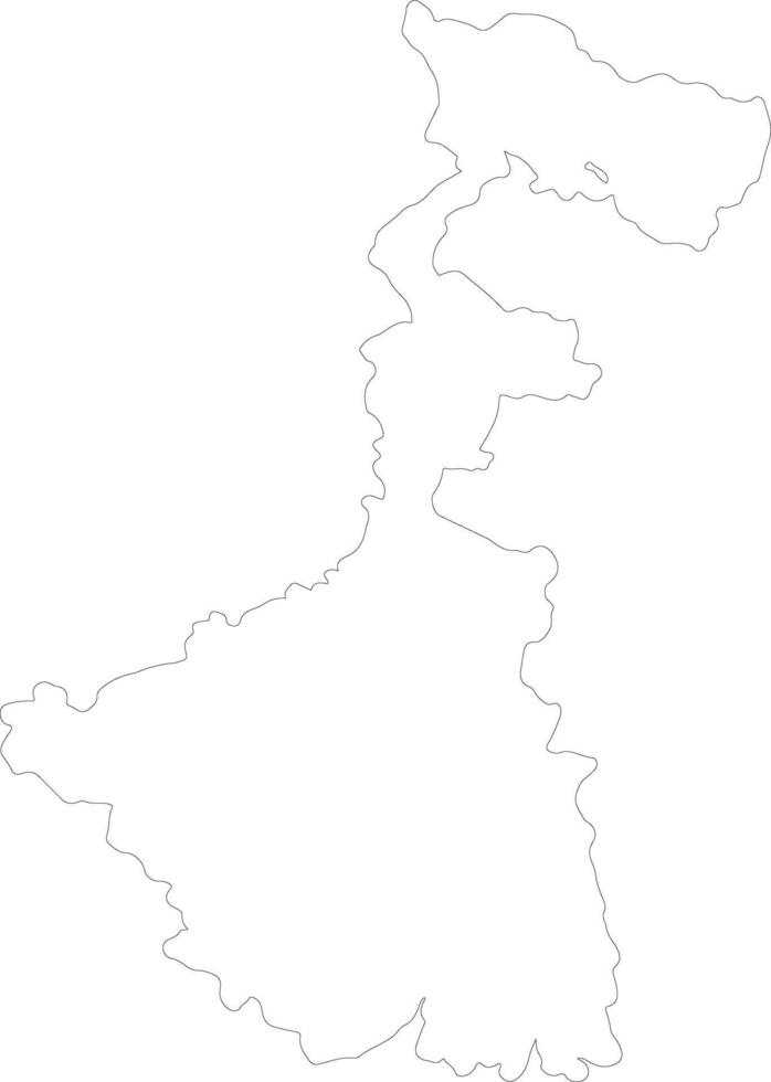 Oeste Bengala India contorno mapa vector
