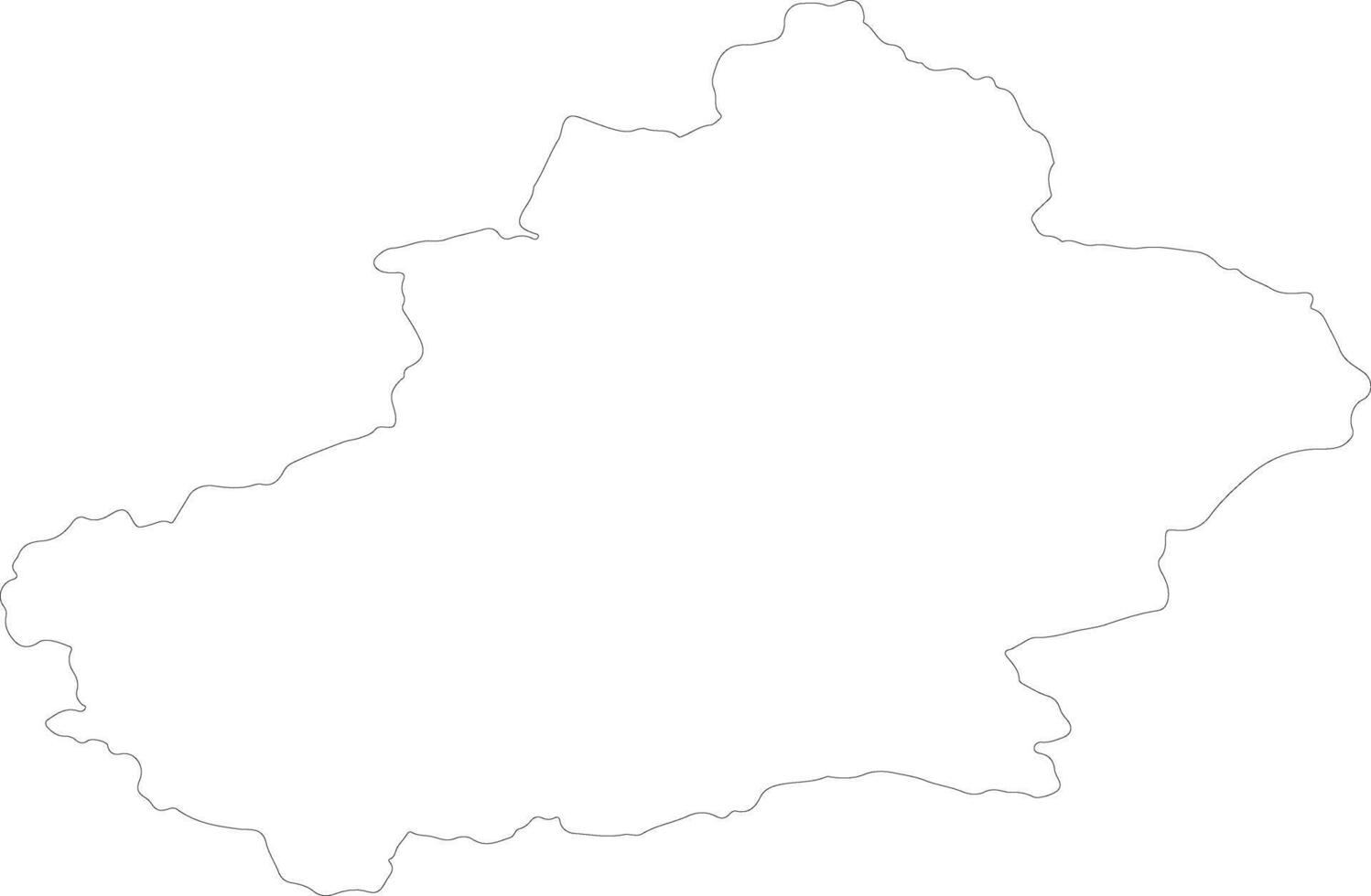Xinjiang China outline map vector