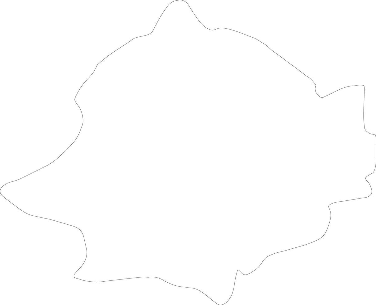 Zaghouan Tunisia outline map vector