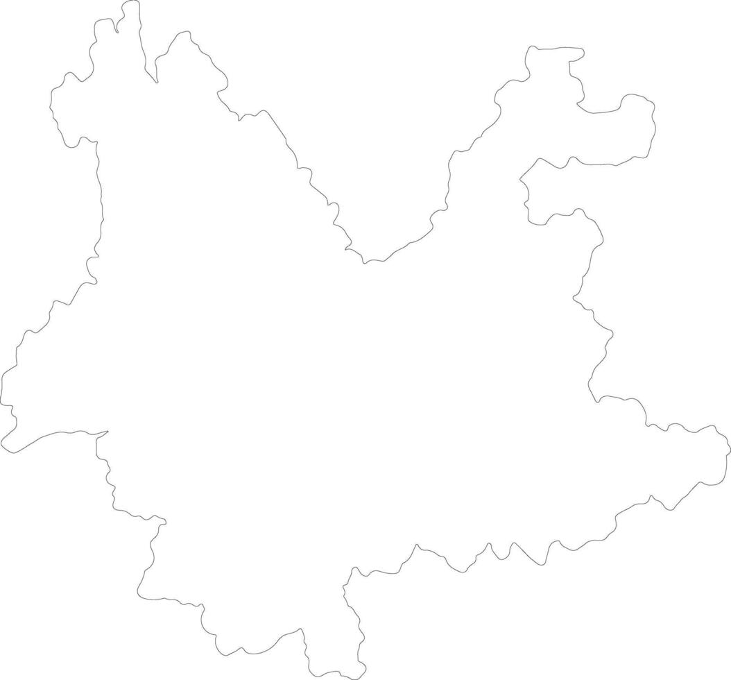 Yunnan China outline map vector