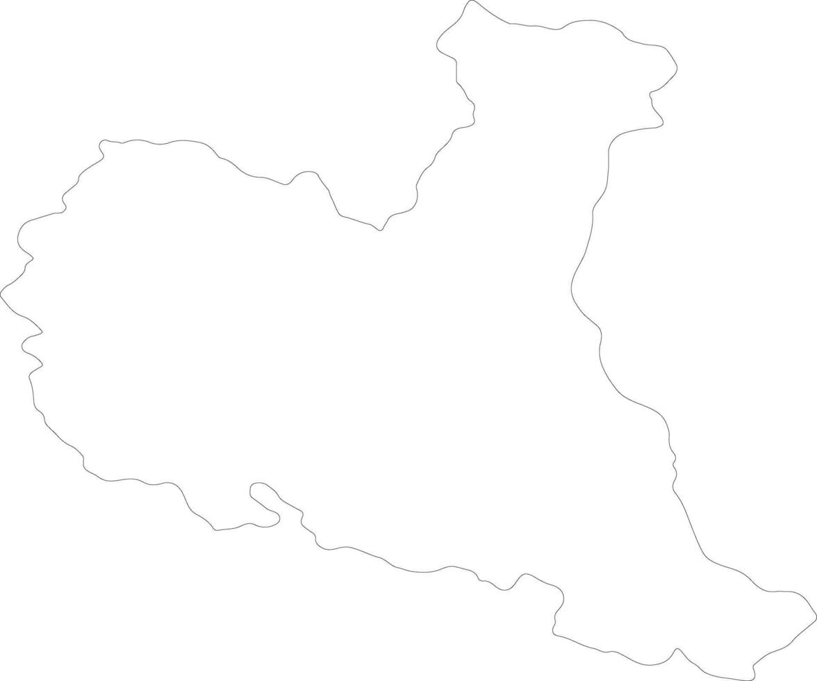 Zajecarski Republic of Serbia outline map vector