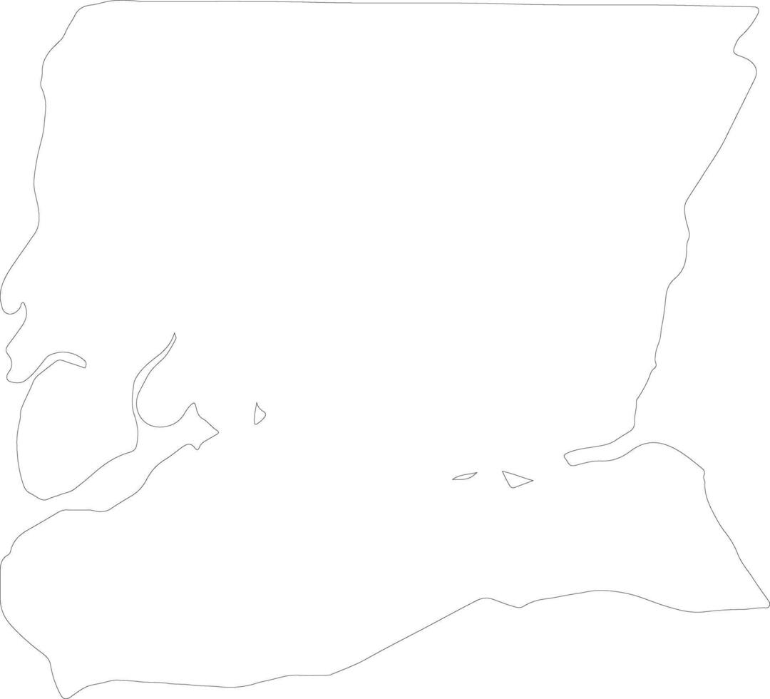 Ziguinchor Senegal outline map vector