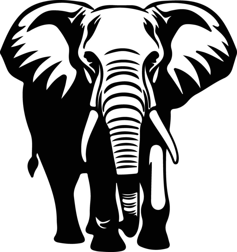 elefante africano negro silueta vector
