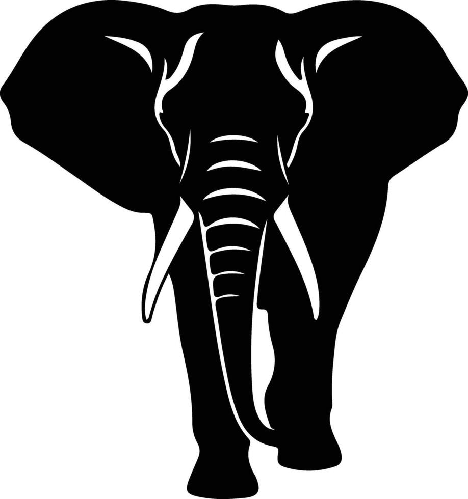 elefante africano negro silueta vector