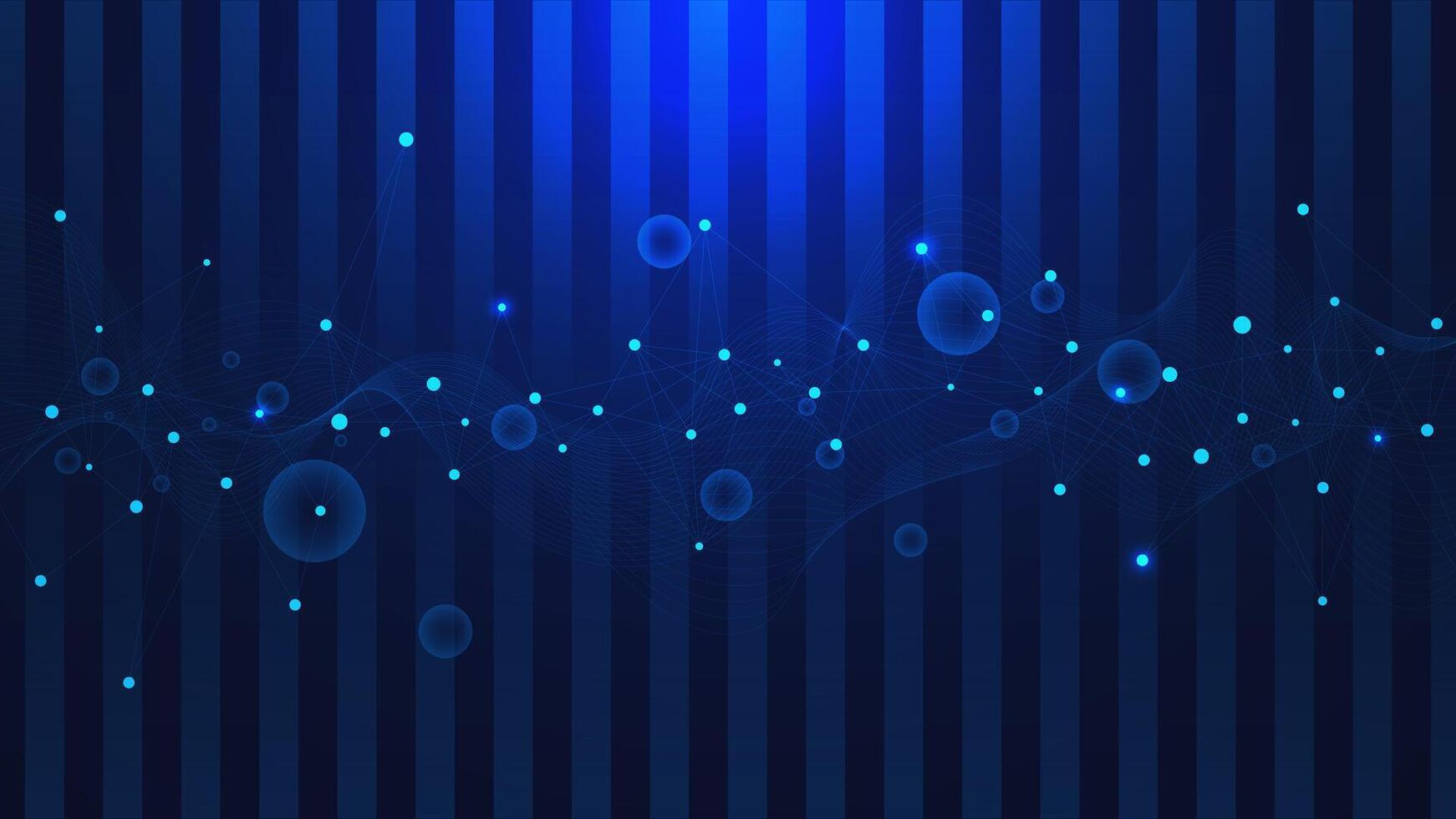 Global communication concept with connecting dots and lines. Internet network connection, big data visualization and digital business network technology background. Vector illustration.