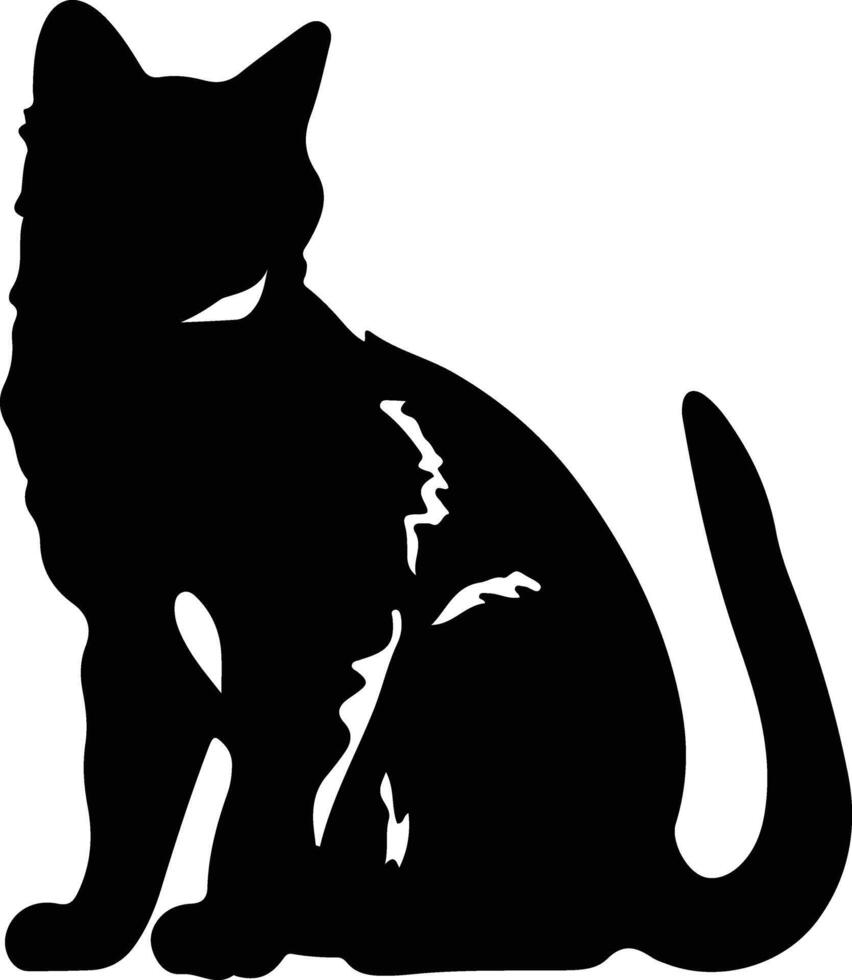 gato montés africano negro silueta vector