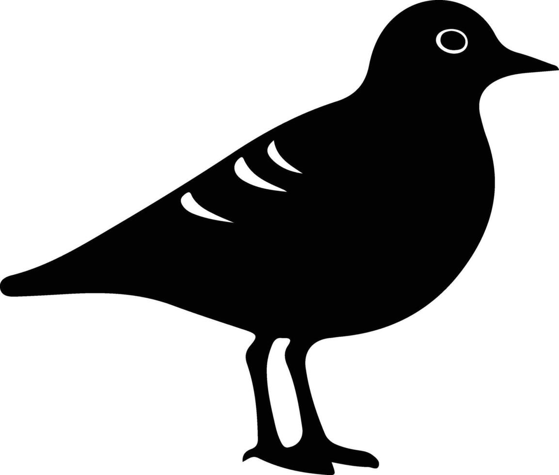 Americangoldenplover black silhouette vector