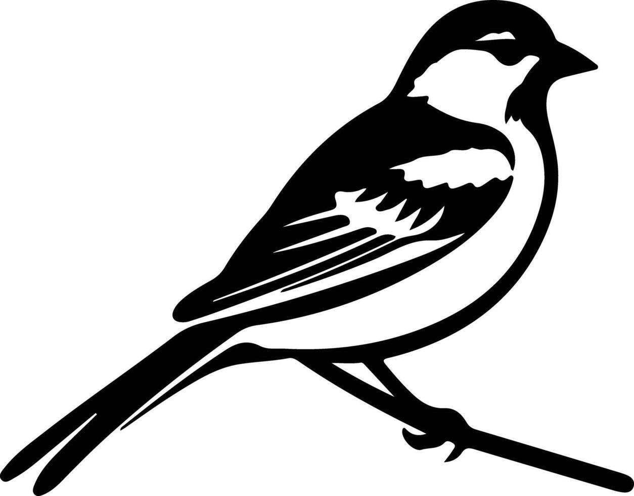 Americantreesparrow black silhouette vector