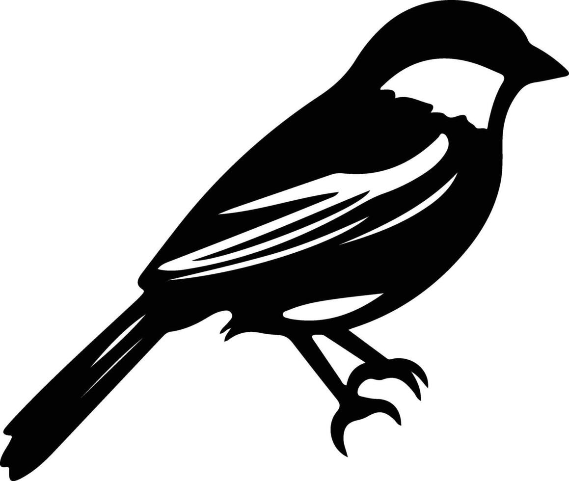 Americantreesparrow black silhouette vector