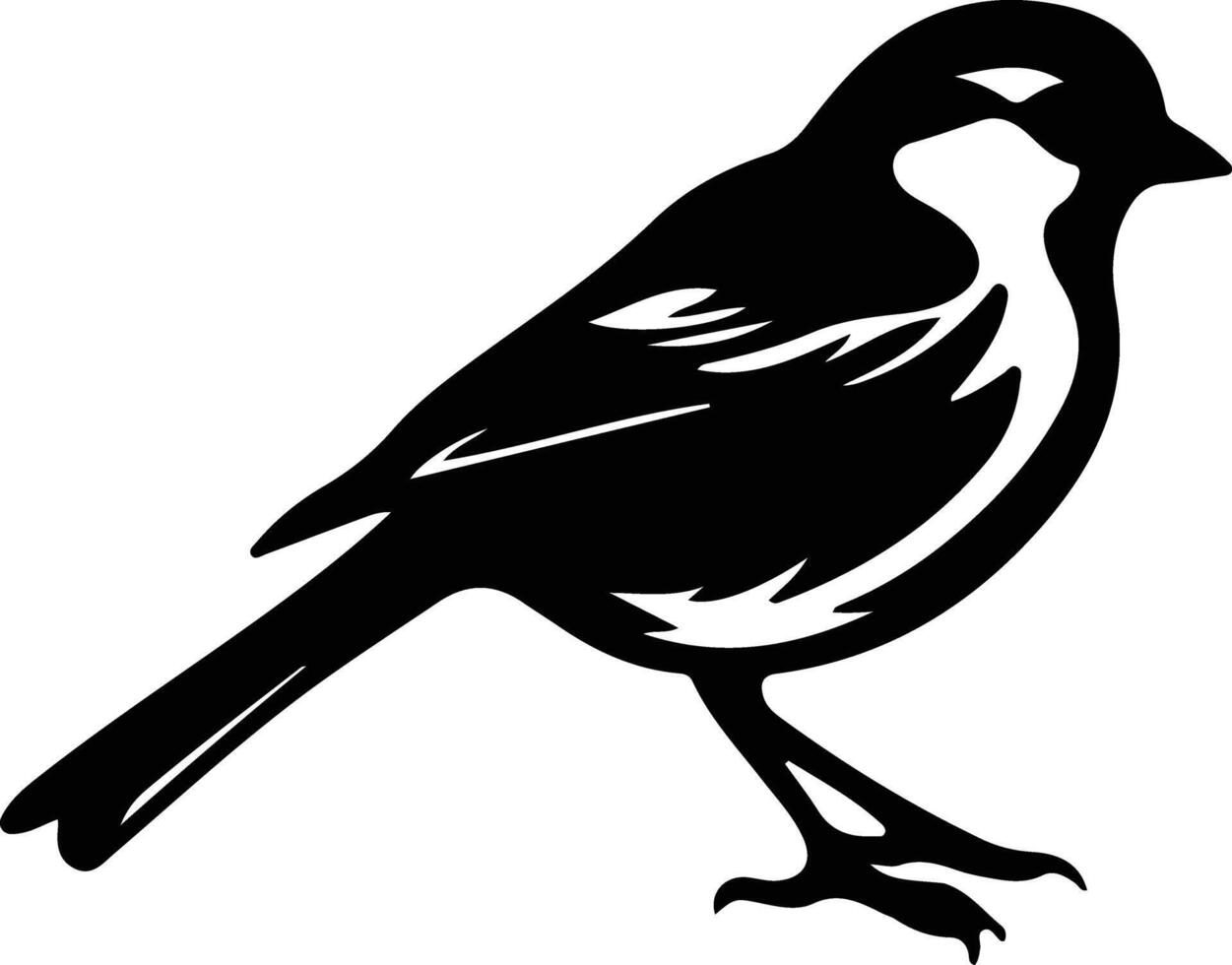 Americantreesparrow black silhouette vector