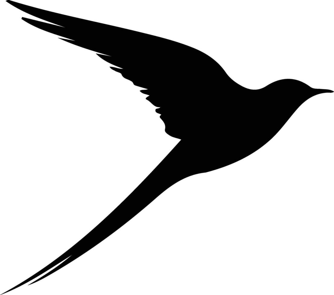 Arctictern black silhouette vector