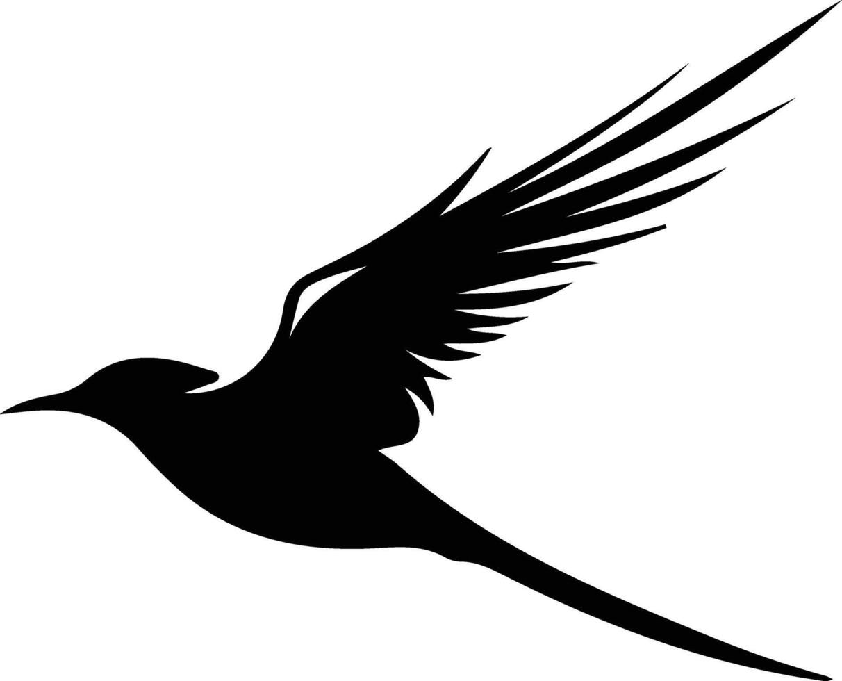 Arctictern black silhouette vector