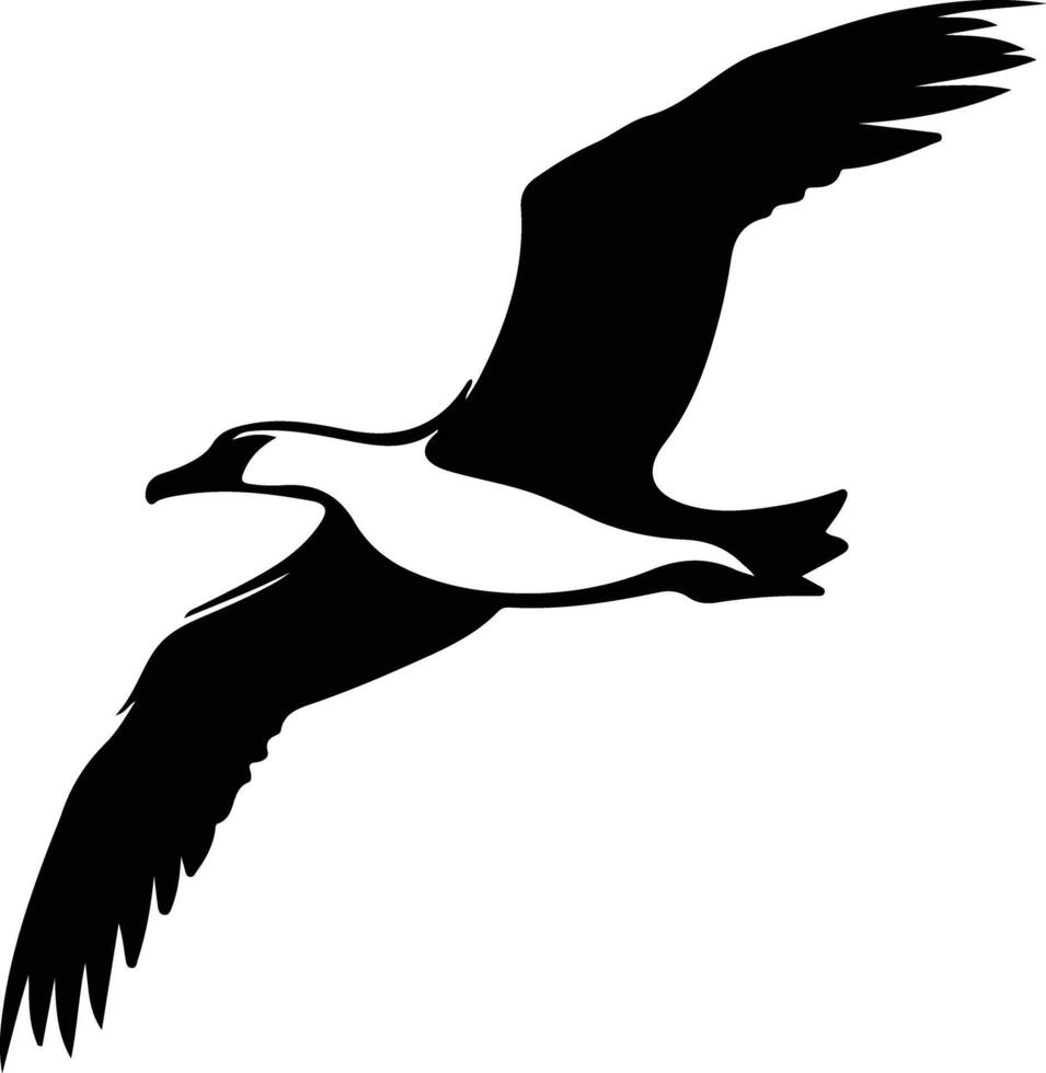 albatross black silhouette vector