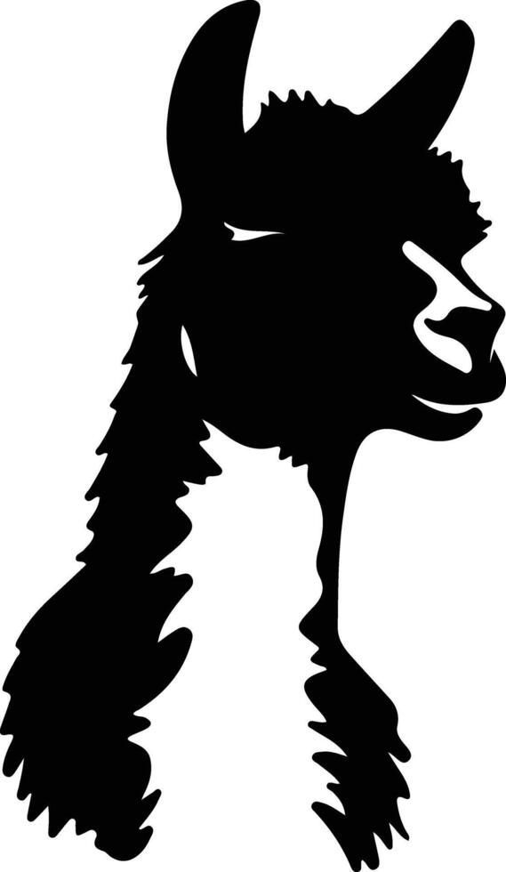 alpaca negro silueta vector