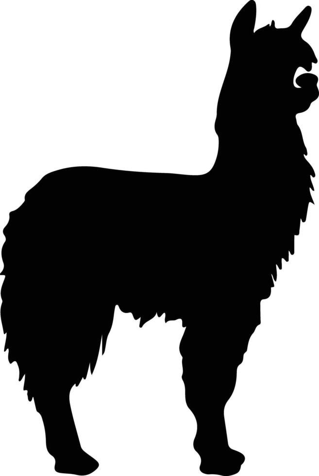 alpaca negro silueta vector