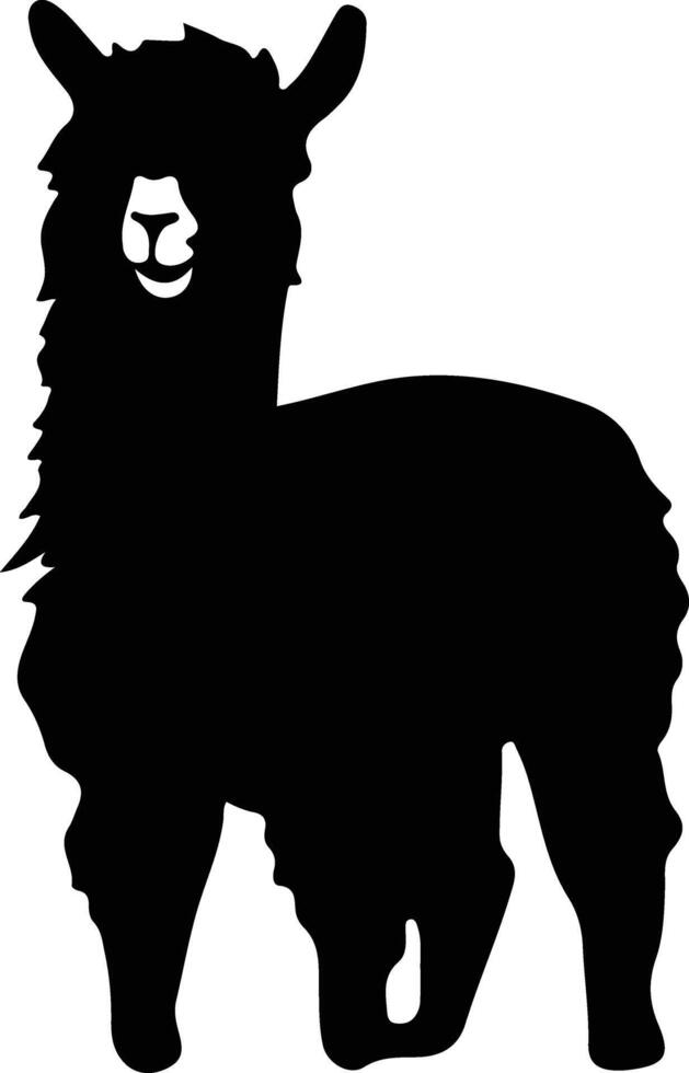 alpaca negro silueta vector