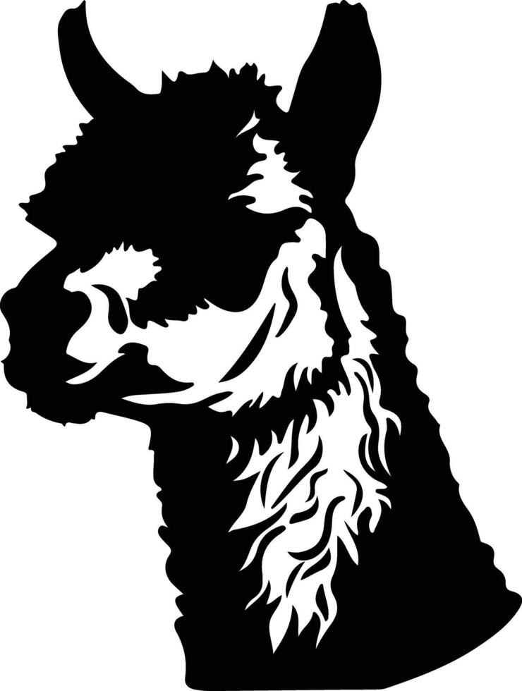 alpaca negro silueta vector