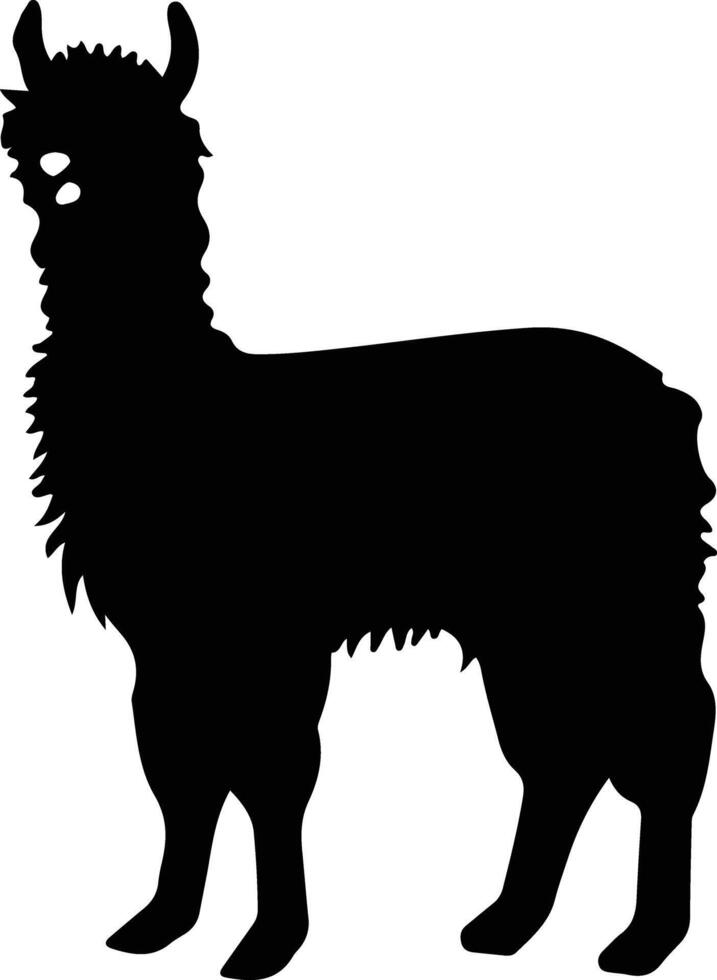 alpaca negro silueta vector