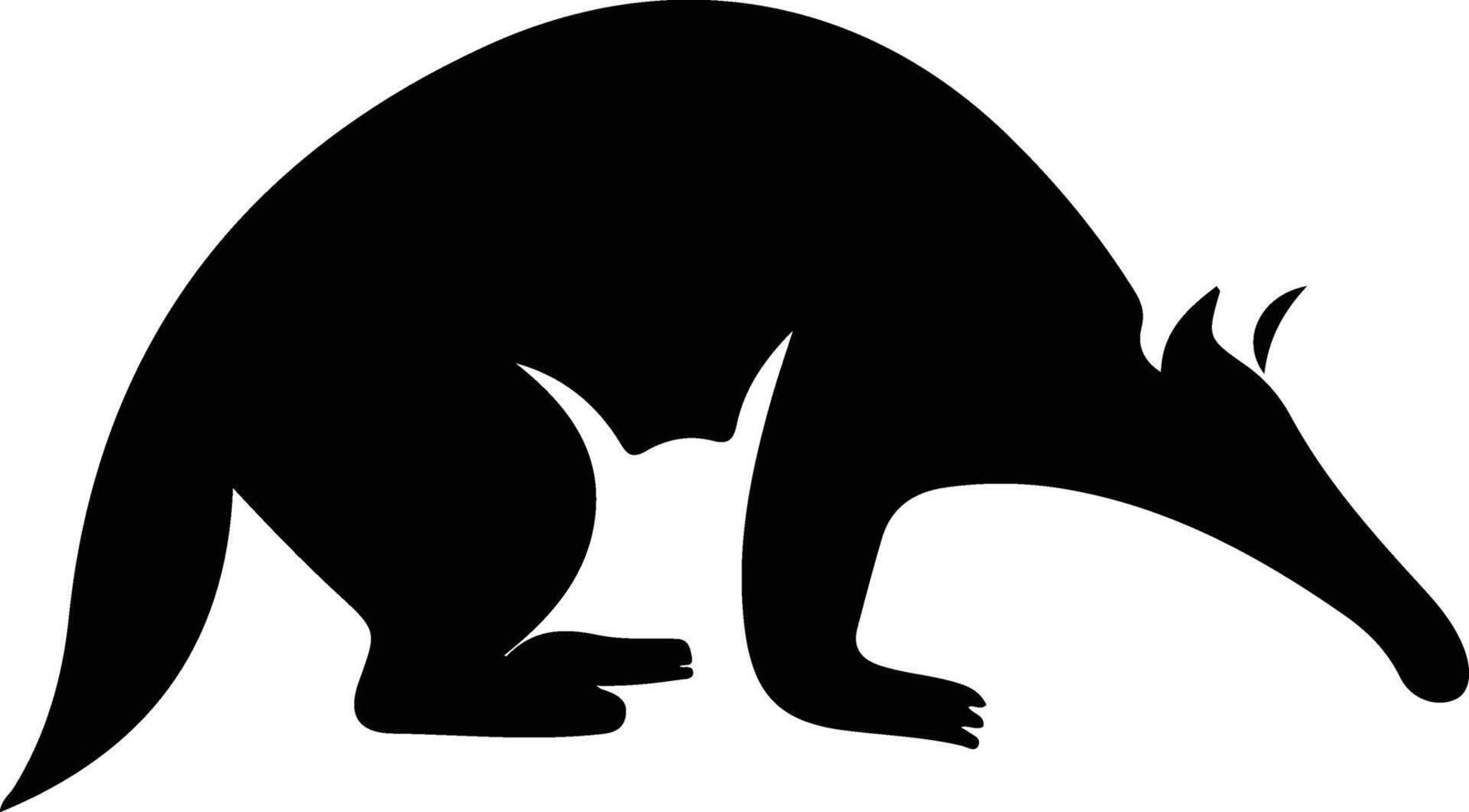 anteater black silhouette vector