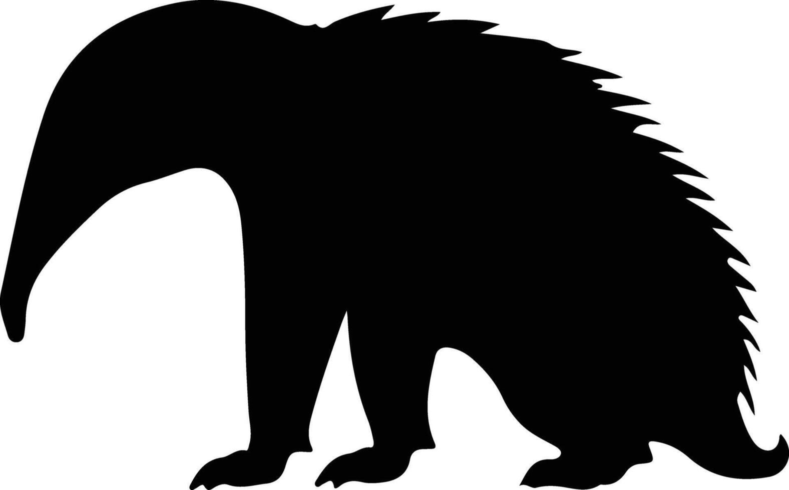 oso hormiguero negro silueta vector