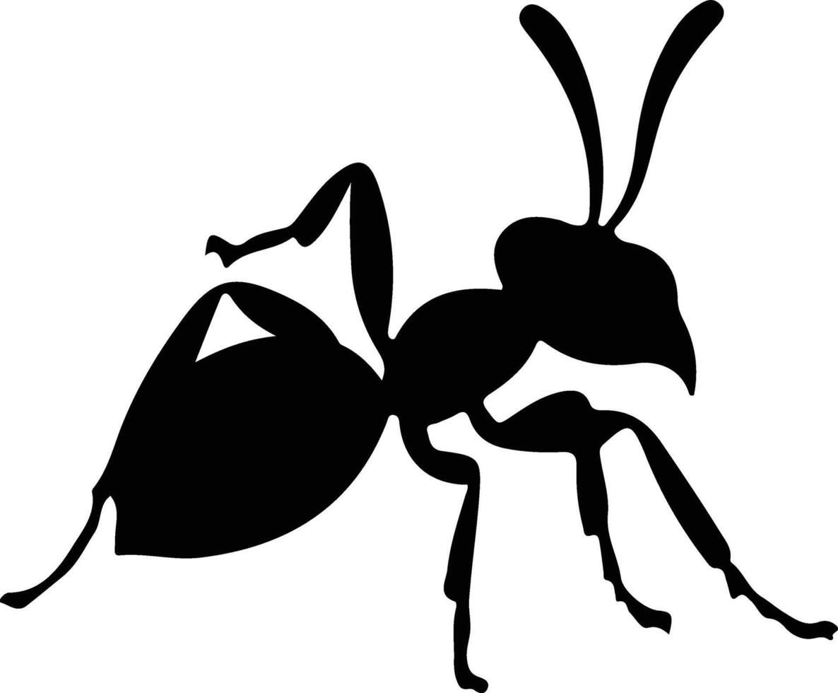 ant black silhouette vector