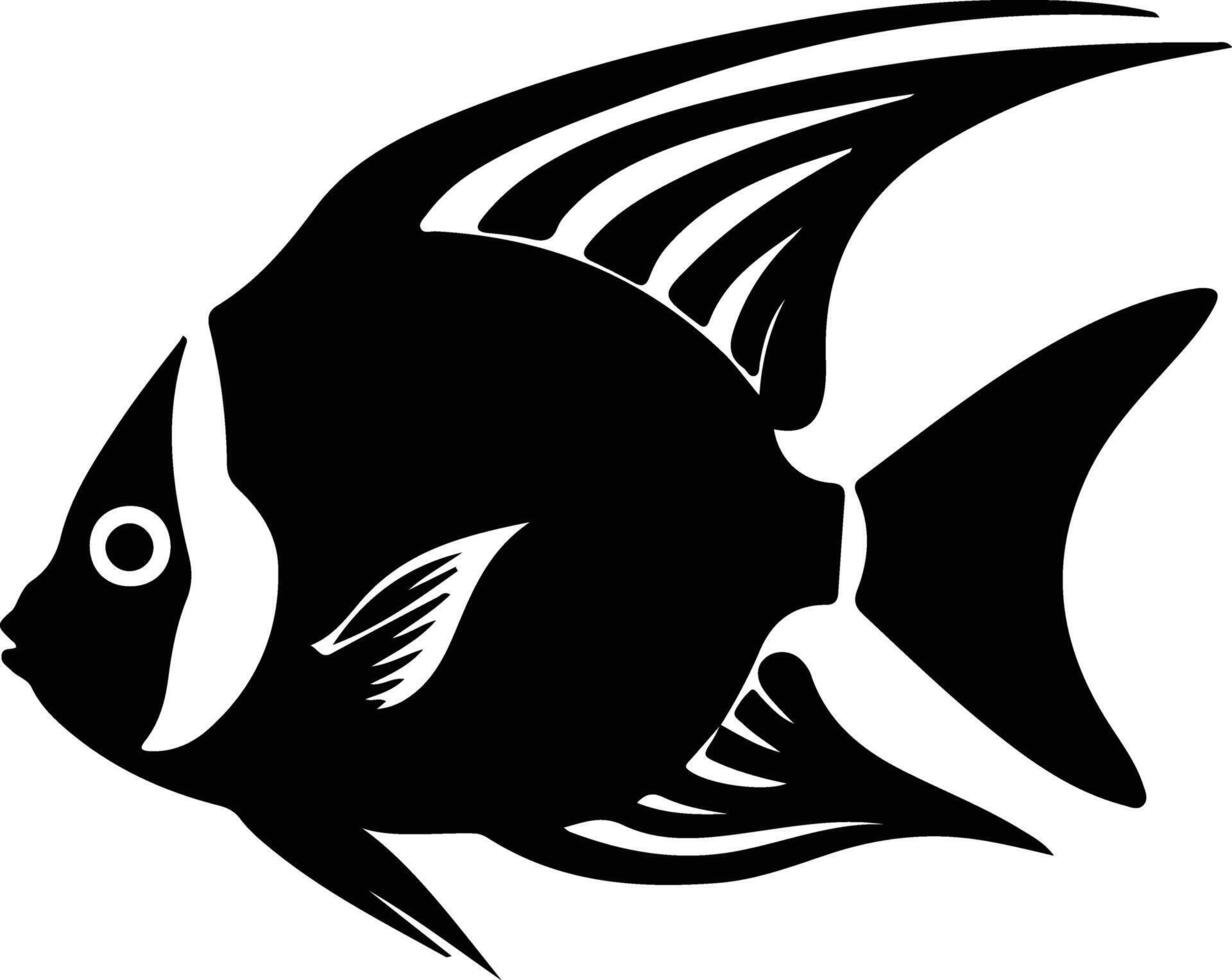 angelfish black silhouette vector