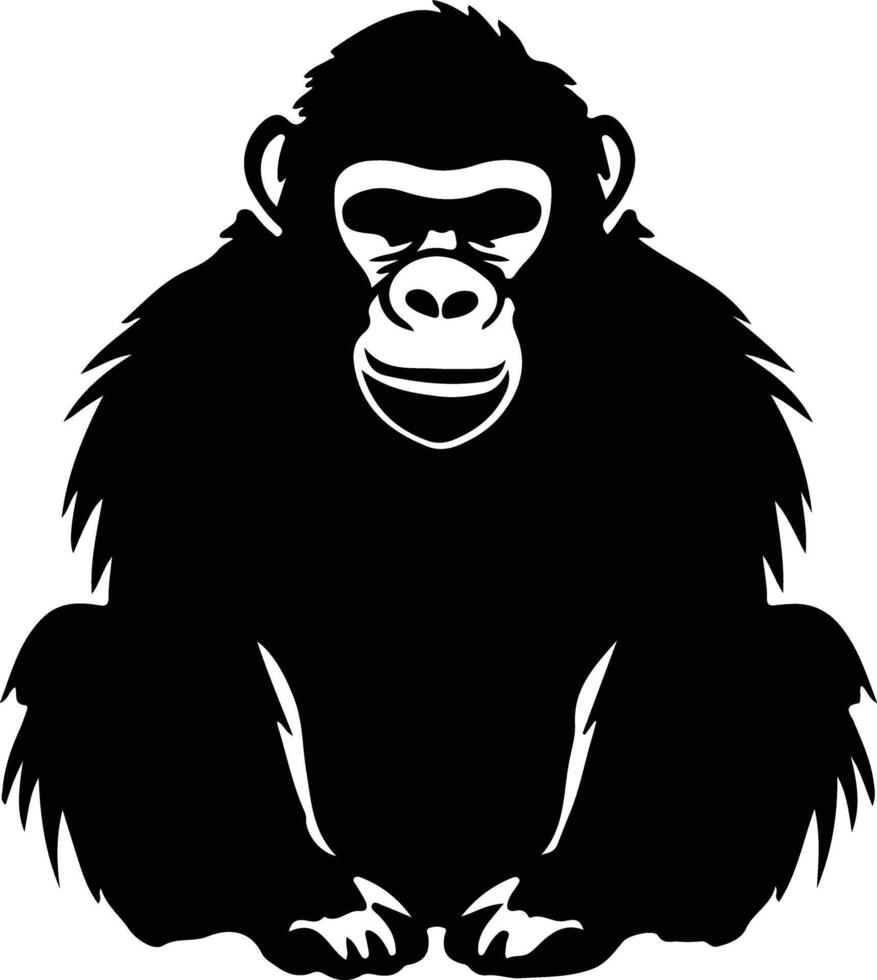 mono negro silueta vector